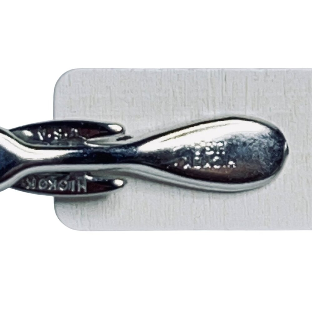 Vintage Silver Tone Hickok Tie Bar W/Lincoln Memorial Button (1297) - Picture 3 of 5